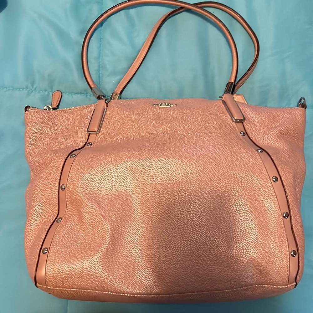 Metallic pink Coach bag